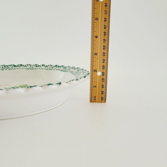 Ceramic Pie Plate Pineapple Design, Orange & Yellow w/ Green Trim Summer Decor - Picture 10 of 10